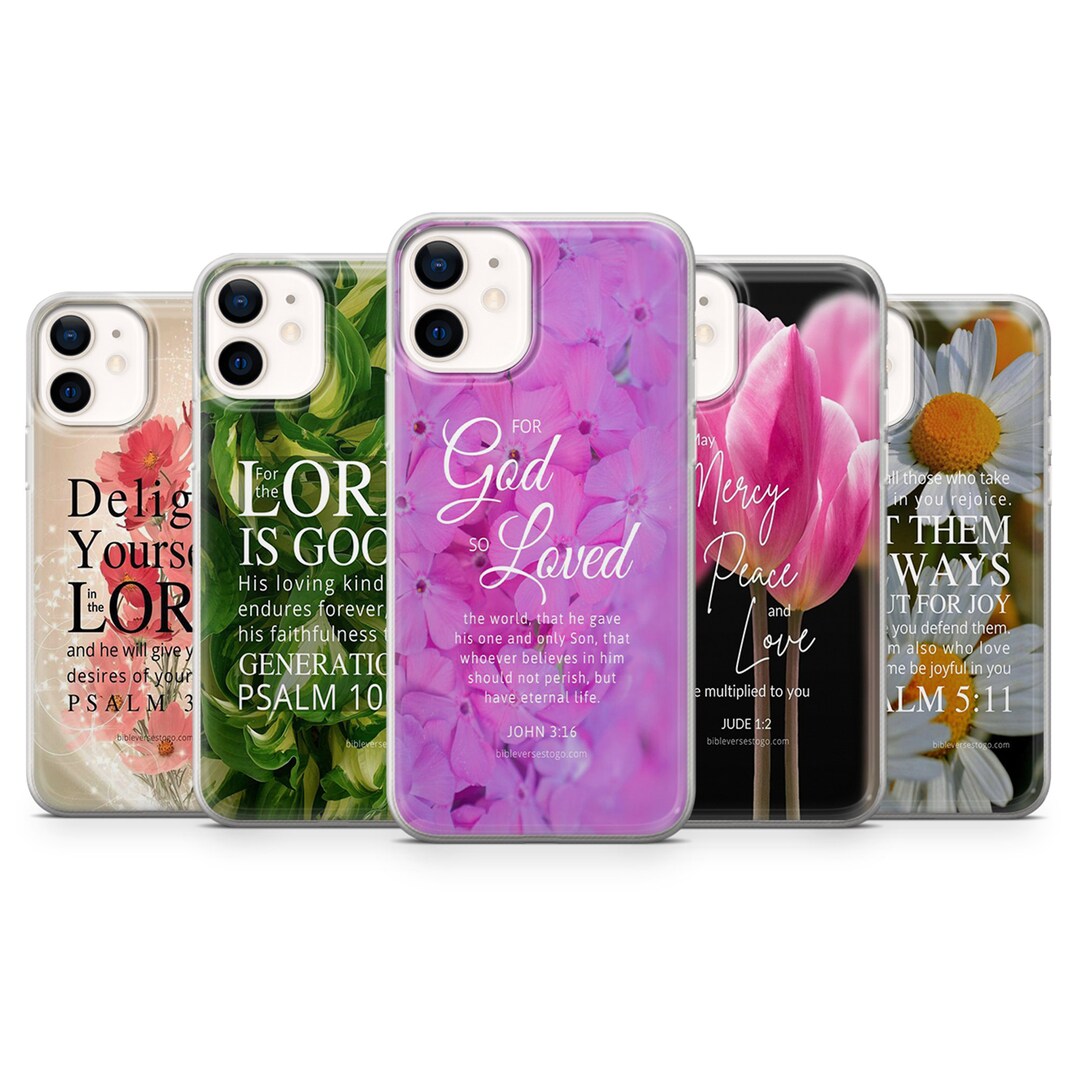 Religious Bible Quotes Phone Case for iPhone 14, 13 Pro, 12 Mini, 11