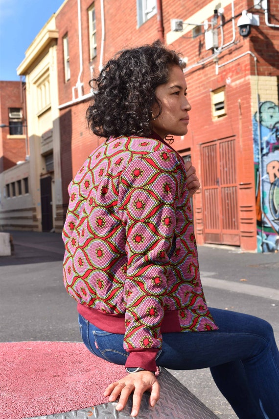 Unisex WINTER Bomber Jacket Wax Print Ankara African Fabric 100% Cotton Vlisco Wax Slim Fit