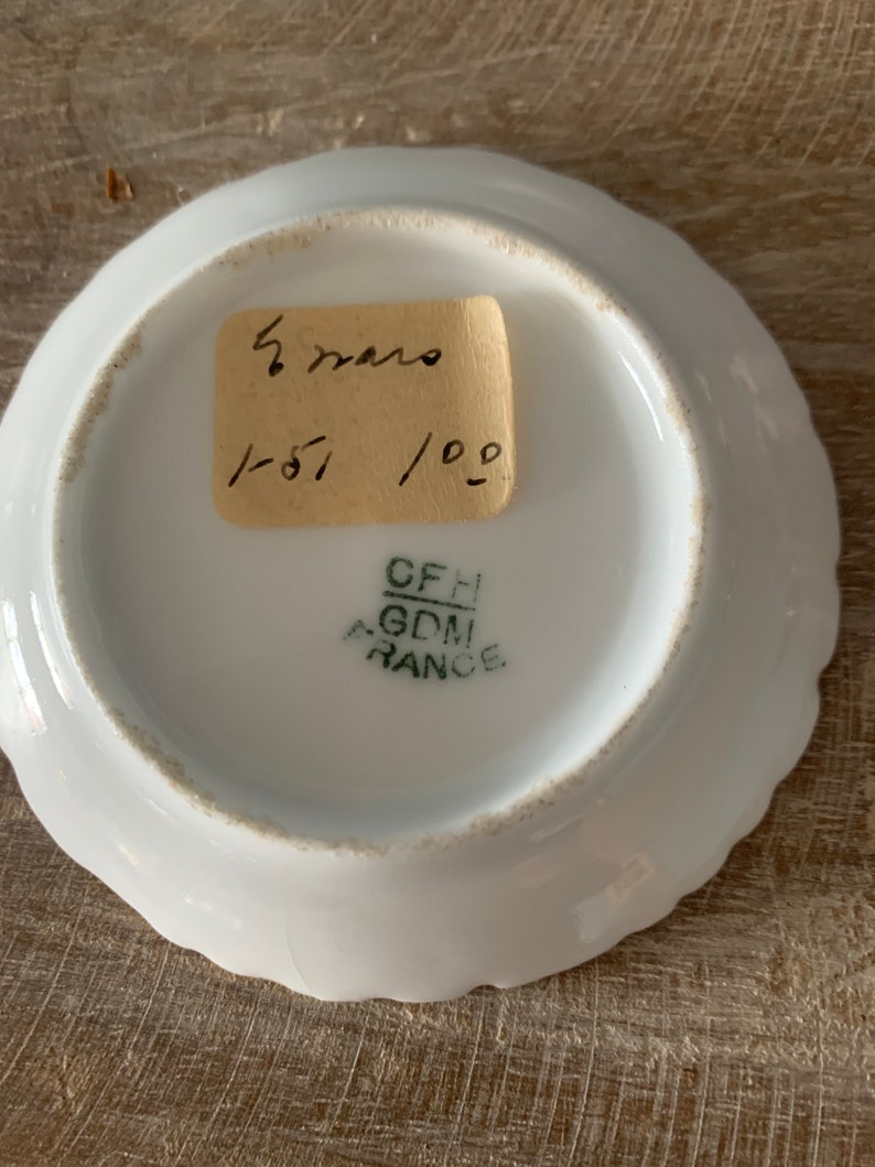 1891 Haviland CFHGDM Yellow Rose Butter Pat Plates