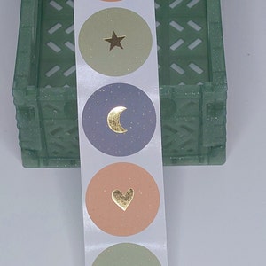 Sticker Set mit Goldeffekt / Herz-Stern-Mond