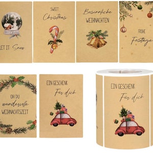 Adesivo/Decalcomania/Adesivo natalizio, Carta Kraft, Autoadesivo, Colorato, Adesivo Un regalo per te, Buon Natale