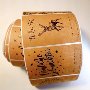Sticker/Aufkleber Weihnachtsaufkleber zum Beschriften,Weihnachtssticker, Kraftpapier, Selbstklebend,Aufkleber Frohe Weihnachten