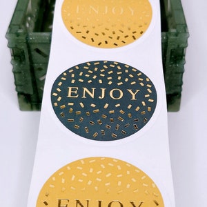 Adesivo regalo Enjoy Gold Effect / Adesivo Enjoy Gold / Adesivi per regali
