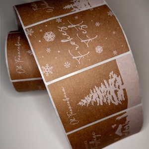 Sticker/Sticker Kerststicker /Kerststickers /Kraftpapier /Zelfklevend/Sticker Vrolijk Kerstfeest / Oh Kerstboom / Prettige Feestdagen