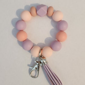 Silicone Bead Wristlet Keychain