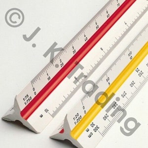 Architectural Scale Ruler, 12 Aluminum Architect Scale, Triangular Scale,  Scale Ruler for Blueprint, Triangle Ruler, Drafting Ruler, Architect Ruler