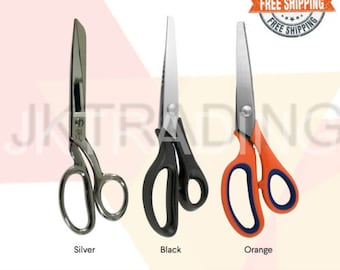 May include: Three pairs of 5mm and 7mm scissors in silver, black, and orange. The scissors are shown against a white background.