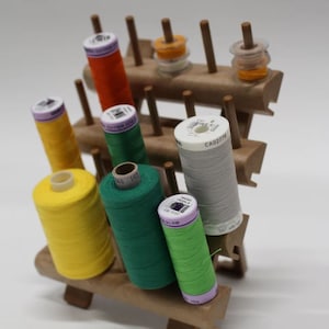 Sew Mate Bobbin Thread Spool Rack 20 or 60 spools - Plastic Wood- Finish - Thread Holder - Thread Rack - Spool Holder - Thread Organiser