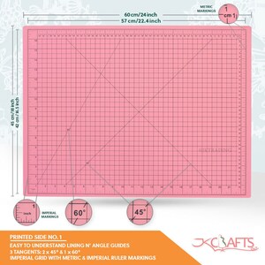 JKCraft Blue Pink A1 A2 A3 Large Thick Self Healing Cutting Mat Improved Double-Side Art image 9