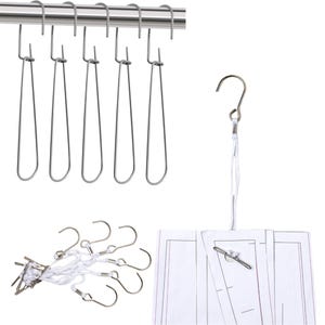 JKCrafts Sewing Pattern Hooks x 12Pcs - Space-Saving Storage for Pattern Blocks - Hooks for Pattern Paper for Sewing - Quilt Pattern Hooks