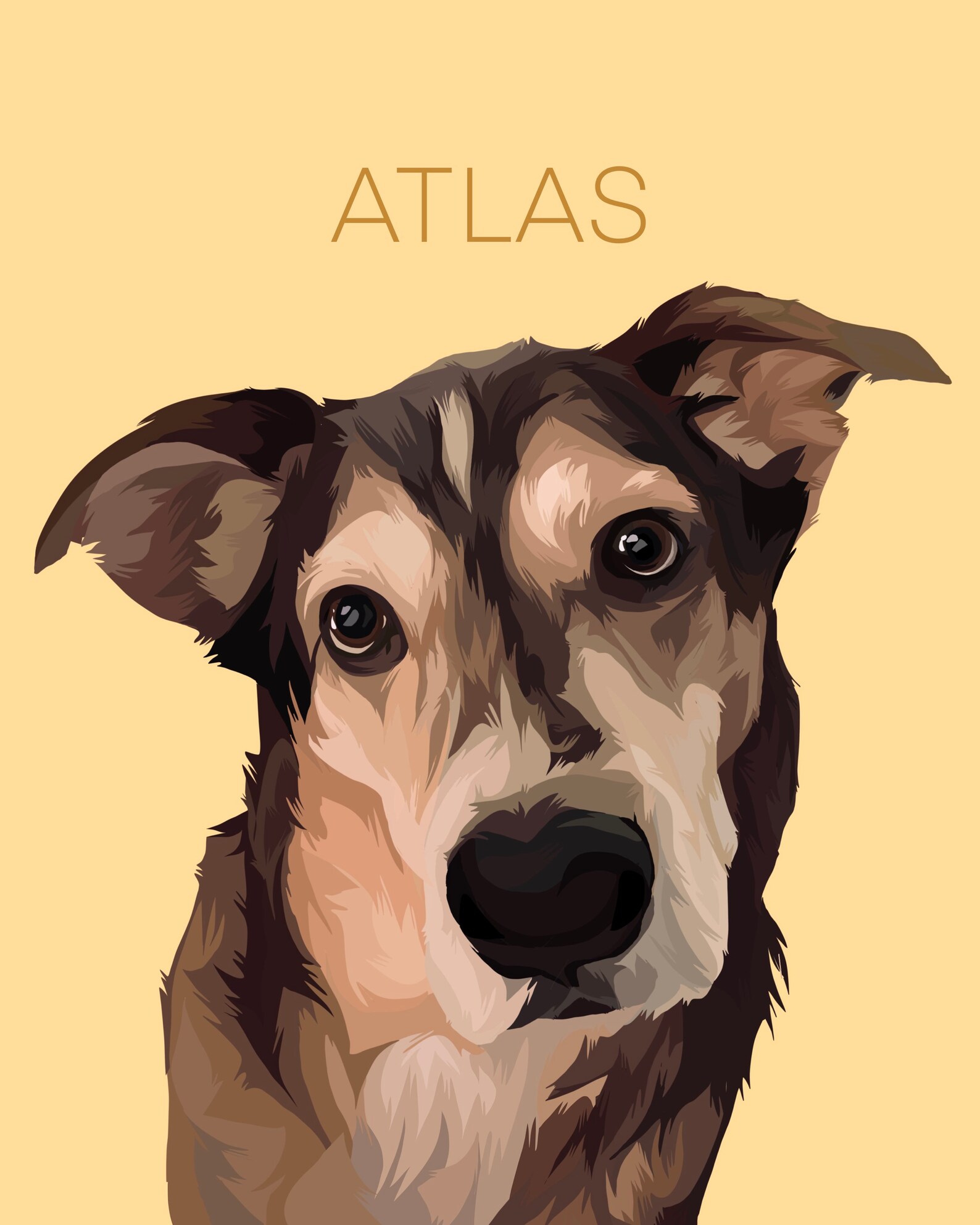 Custom DIGITAL Cartoon Dog Portrait Personalized Animal Etsy