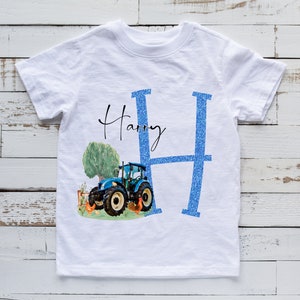 Boy's Personalised Tractor T-shirt | Any Name | Gift | Birthday