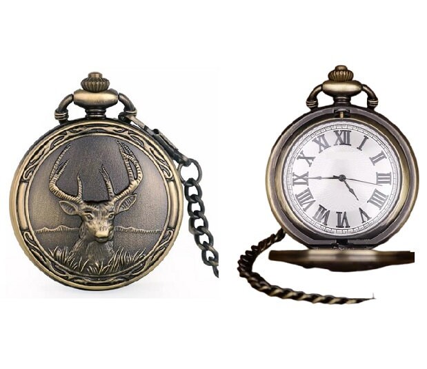 Deer pocket watch Etsy