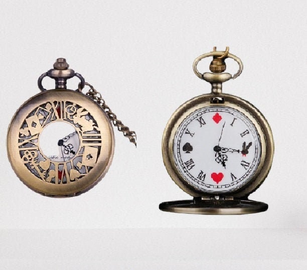 Pocket watch Alice in Wonderland Etsy