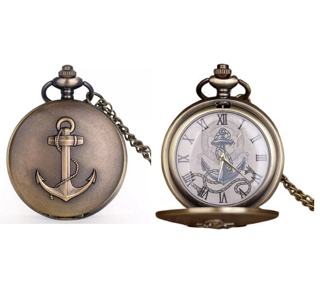 Anchor Pocket Watch Boat Etsy