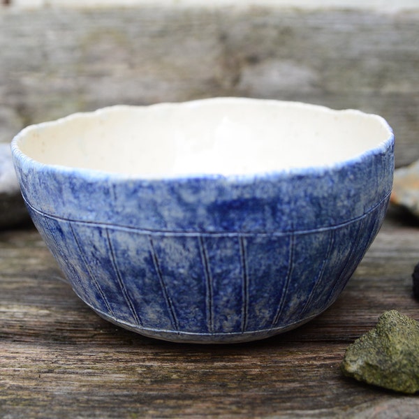 Unique ceramic bowl, Cersmic blue bowl ,handmade ceramic bowl,unique pot,keramik Schale,miseczka ceramiczna