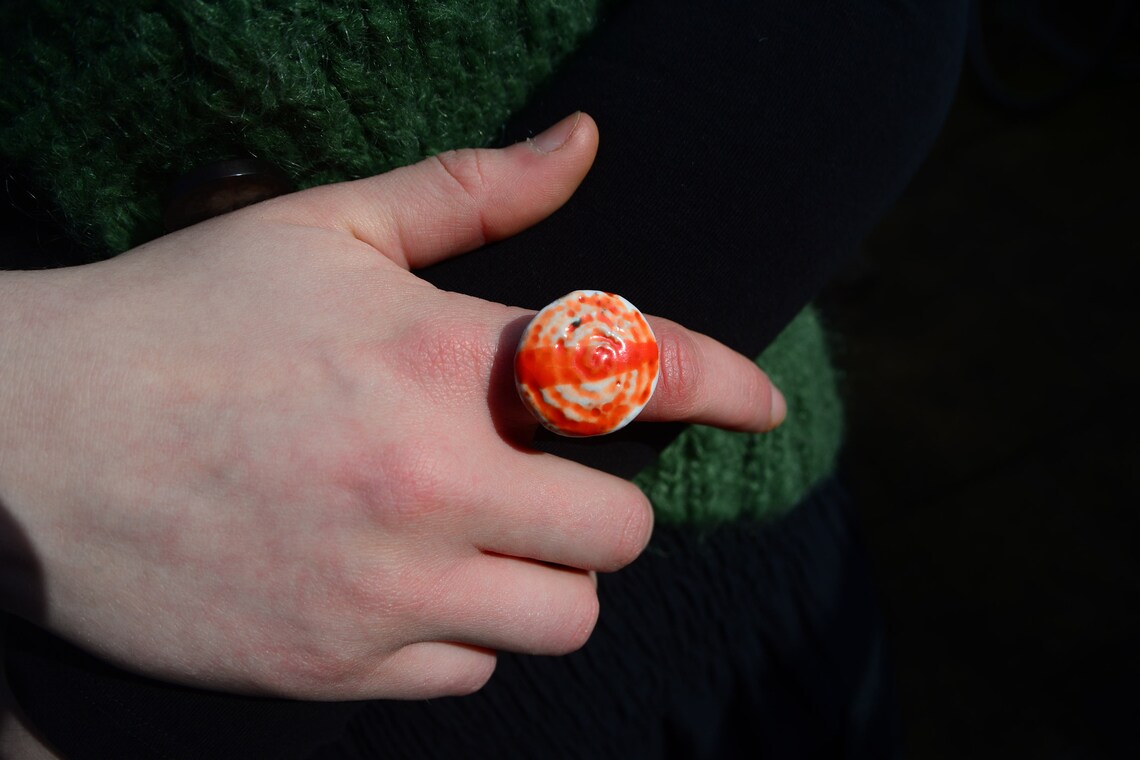Ring.ceramic Ring Ceramic Stone Ring Ceramic Jewellery Etsy