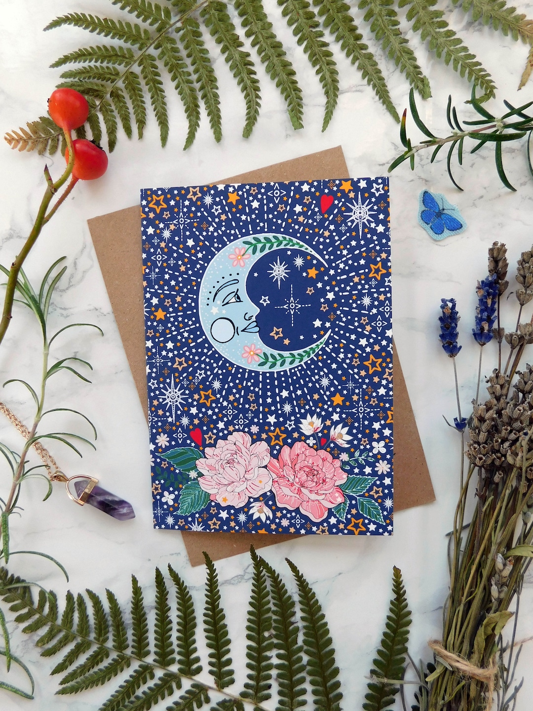 The Flower Moon Card. A6 Design With Kraft Envelope. Designed and ...
