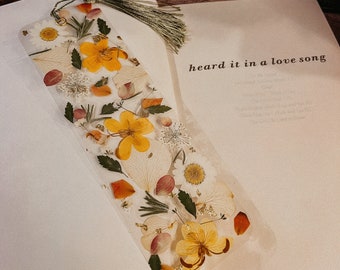 Yellow Pressed Floral Bookmarks for Endometriosis!