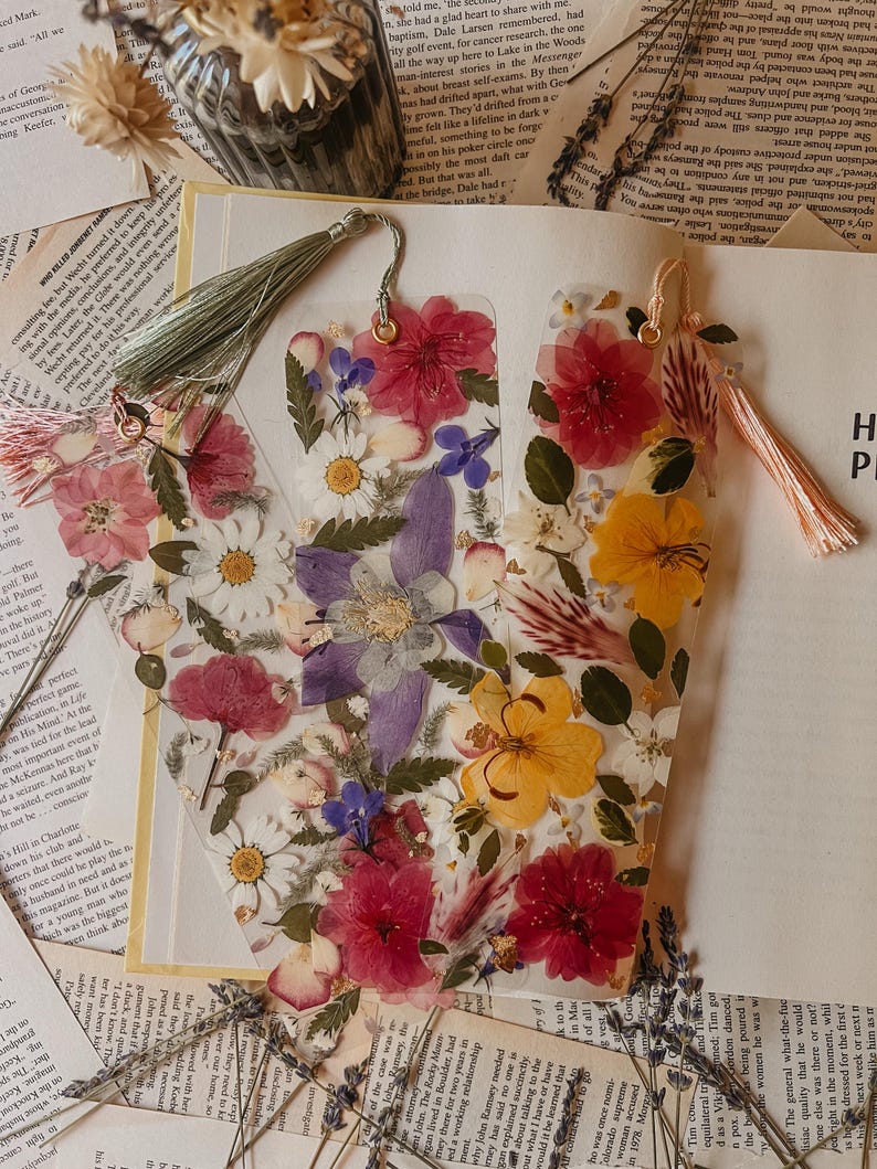 Mystery Pressed Floral Laminated Bookmark, Handmade, Made To Order With Real Pressed Flowers image 4