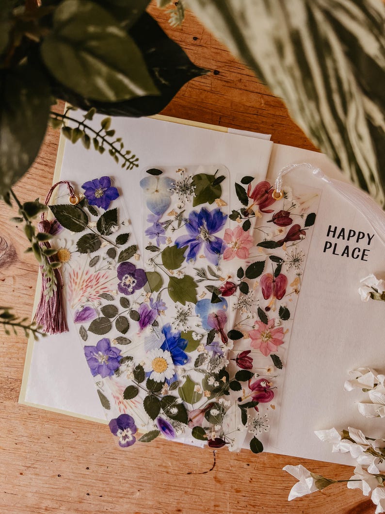 Mystery Pressed Floral Laminated Bookmark, Handmade, Made To Order With Real Pressed Flowers image 2