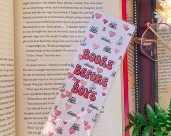 Books Before Boys Bookmark, Printed Laminated One Sided Bookmark