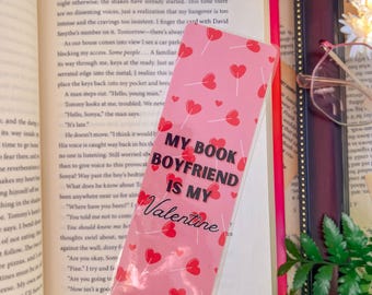 Book Boyfriend Valentine's Bookmark, Laminated Reader Gift