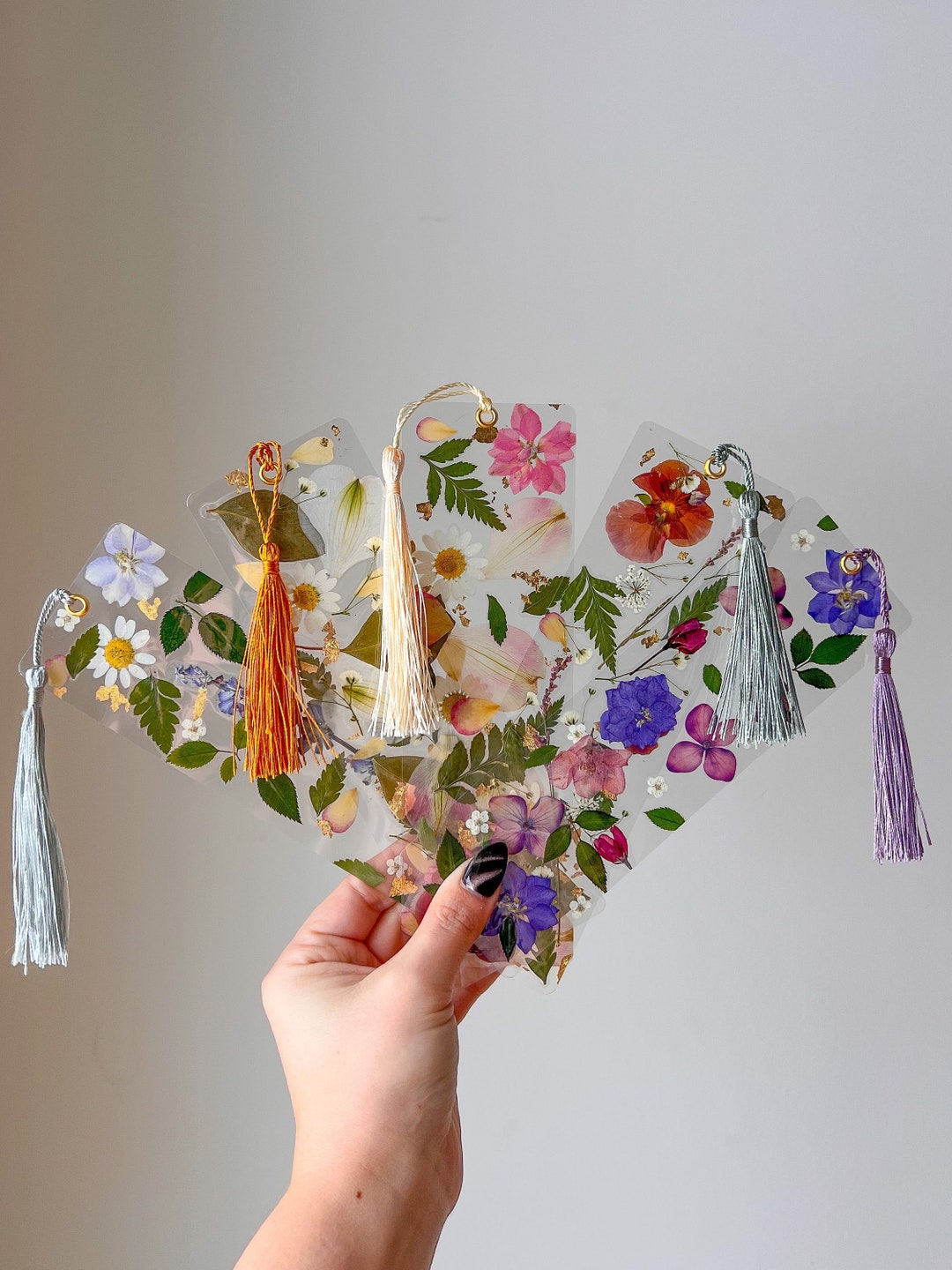 Dengmore Personalized Bookmark 30Pcs Transparent Dried Flower