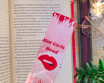 Hot Girls Read Bookmark, Printed Laminated One Sided Bookmark