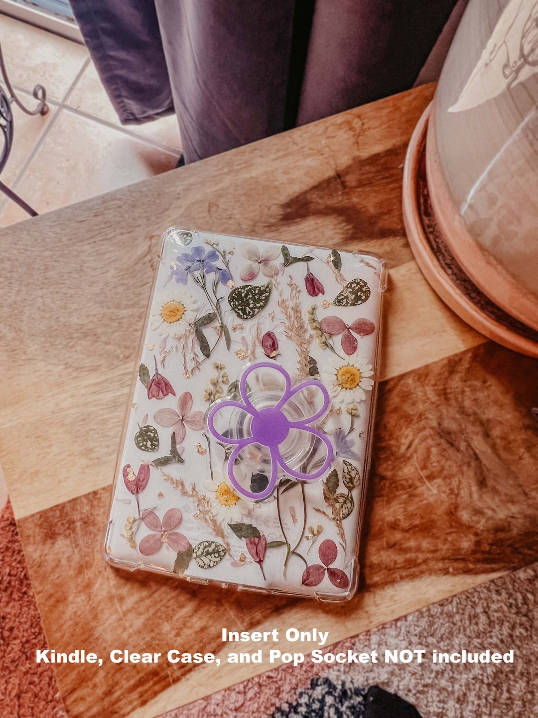 Customizable Pressed Floral Kindle Insert for Clear Cases *INSERT ONLY ...