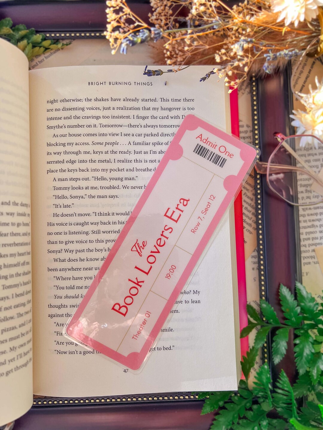 Book Lovers Era Ticket Bookmark, Printed Laminated One Sided Bookmark ...