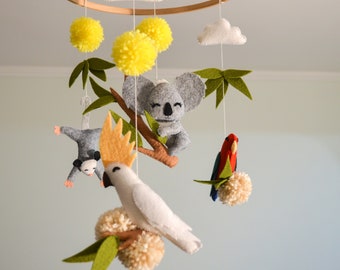 Australische Tiere Baby Mobile, Koala Mobile, Koala Wanddeko, Koala Wanddeko, australisches Baby Mobile
