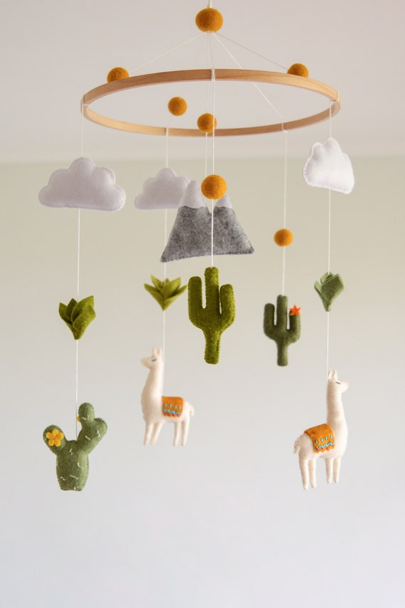 BABY MOBILE Llama Cactus LLAMA Baby Crib Mobile Mountain Mobile baby shower  gift