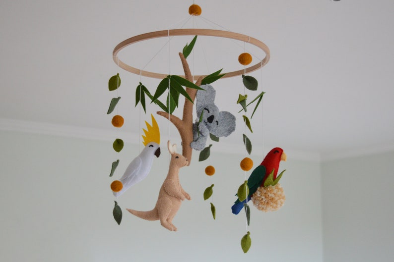 Kangaroo Baby Mobile Australian Animals Mobile Koala Crib Etsy