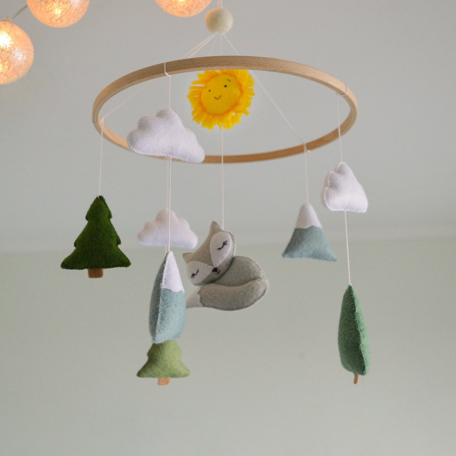 Mobile baby Fox nursery mobile Woodland mobile Mountains Etsy