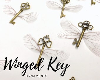 Flying Key | Ornament | Charm | Key with Wings | Winged Key |  Enchanted Creature | Fantasy Wizard School