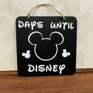 Disney Chalkboard Countdown Sign | Days Until Disney | Disney Decor | Wall Hanging | Holiday Decor | Mickey Head | Mickey Mouse Design