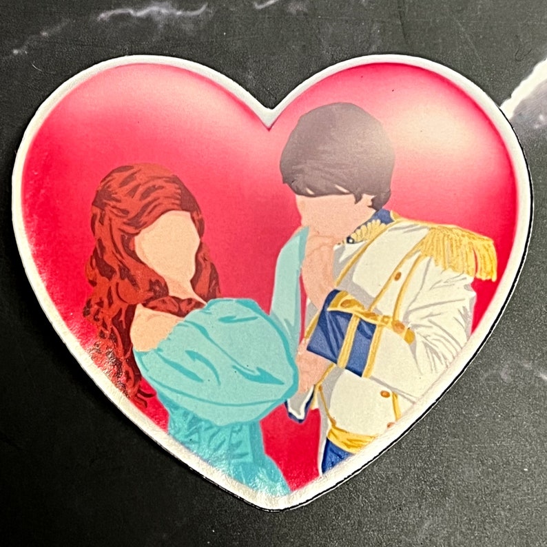 Disney Couple Valentine Heart Die Cut Sticker Princess Prince Love Cinderella Beauty Beast Aladdin Tiana Anna Kristoff image 5