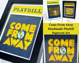 Come From Away Playbill Handmade Papercut Art | Layered Paper Art | Playbill | Musical | Poster | Wall Art | Theater Gift |