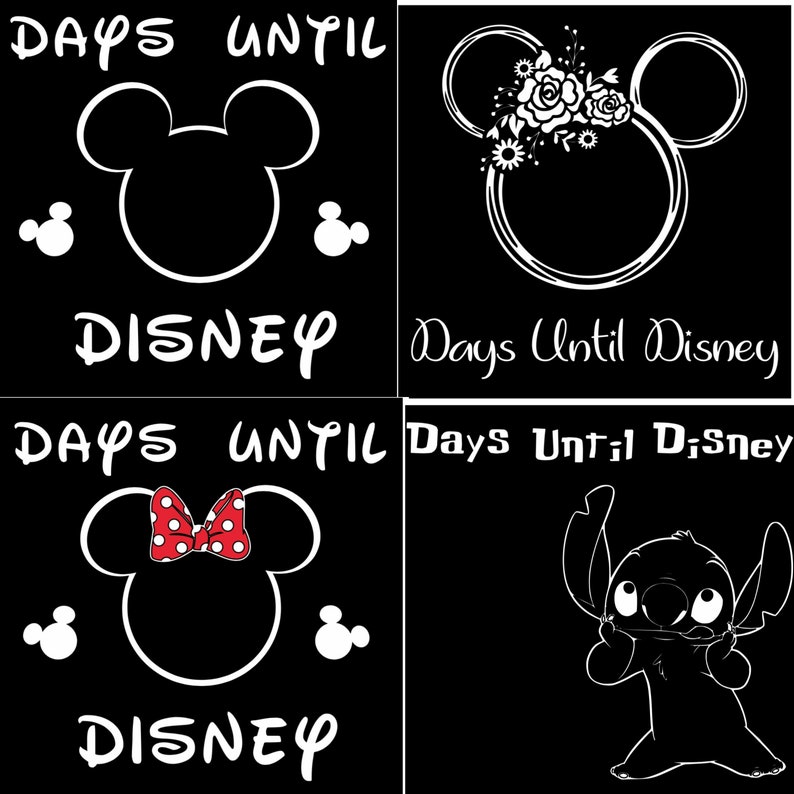Disney Chalkboard Countdown Sign Days Until Disney Disney Decor Wall Hanging Holiday Decor Mickey Head Minnie Mouse Design image 7