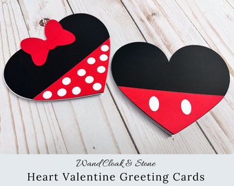 Carte Saint-Valentin coeur Mickey et Minnie | Carte de Saint-Valentin | Disney | Couple | Anniversaire | de voeux | Fête des Galantines |