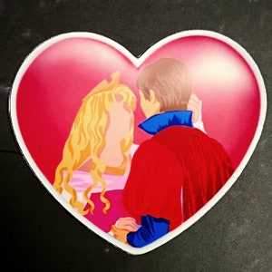 Disney Couple Valentine Heart Die Cut Sticker Princess Prince Love Cinderella Beauty Beast Aladdin Tiana Anna Kristoff image 6