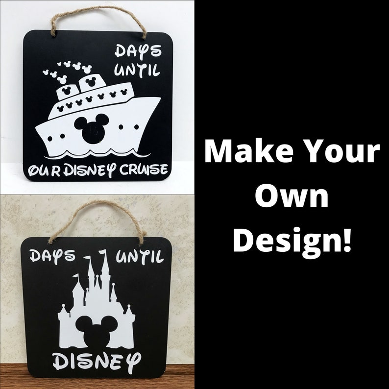 Disney Chalkboard Countdown Sign Days Until Disney Disney Decor Wall Hanging Holiday Decor Mickey Head Minnie Mouse Design image 10