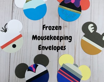 Disney's Frozen Mousekeeping Envelopes | Set of 6 | Money Tip Envelope | Gift Card Holder | Olaf | Elsa | Anna | Kristoff | Sven | Christmas