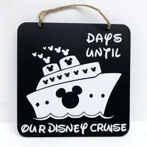 Disney Chalkboard Countdown Sign | Days Until Disney Cruise | Disney Decor | Wall Hanging | Mickey Head | Disney Cruise Design