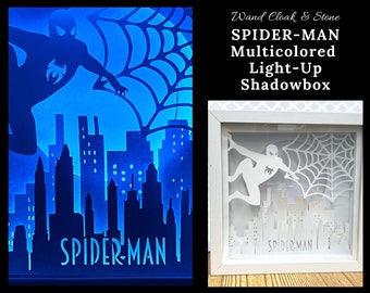 Lighted Shadowbox | Nightlight | Light Box | Shadow Box | Layered Paper Art | Disney | Marvel | Avengers | Spider-Man | NYC | Superhero