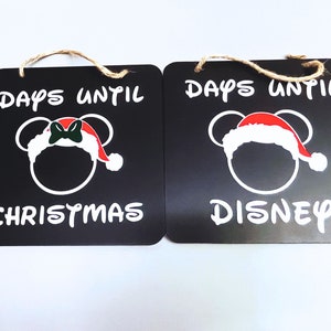 Christmas Chalkboard Countdown Sign | Days til Disney countdown | Christmas Decor | Wall Hanging | Holiday Décor | Mickey | Minnie