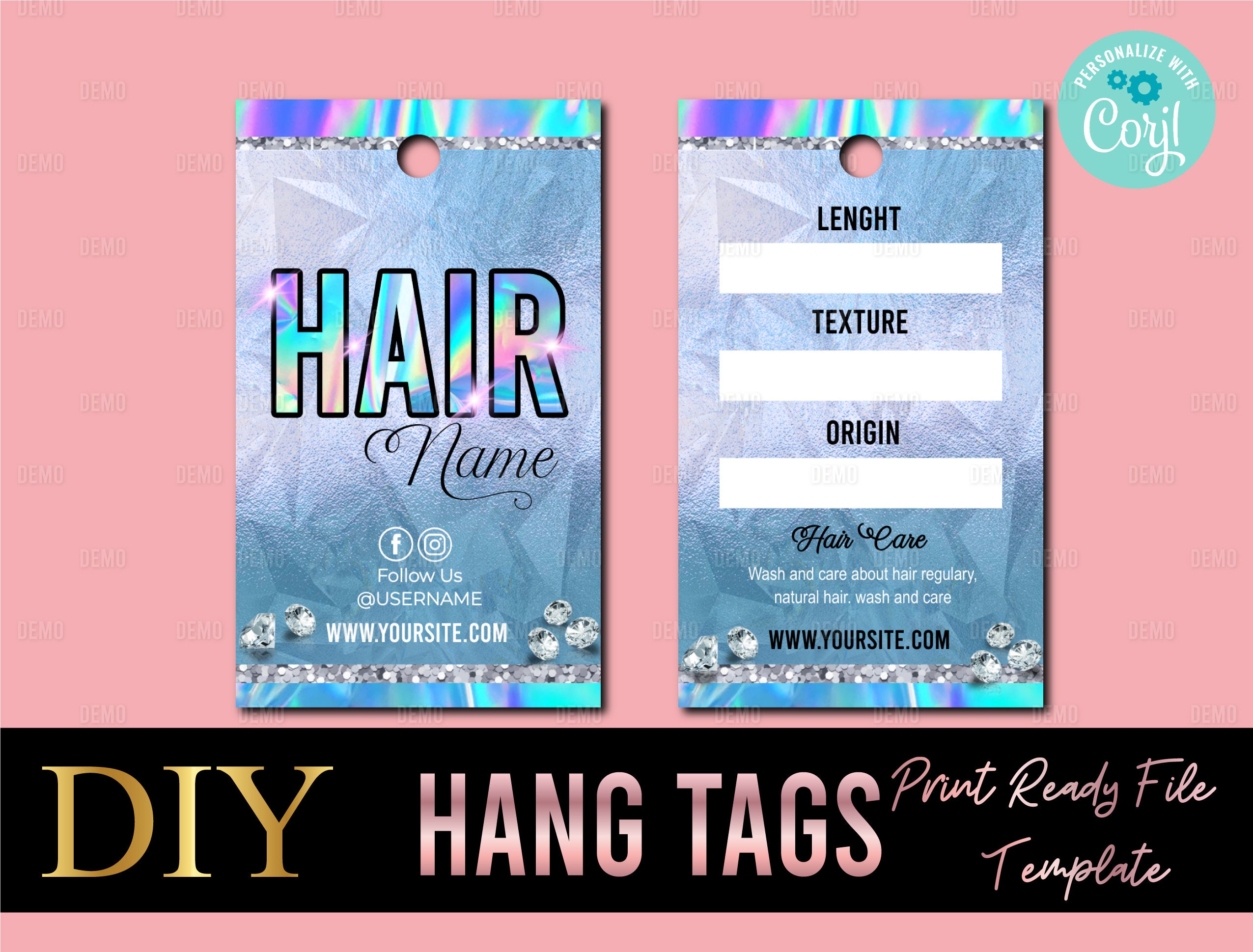 DIY Hang Tag Hang tag Design Hair Hang Tags for hair Hang Etsy