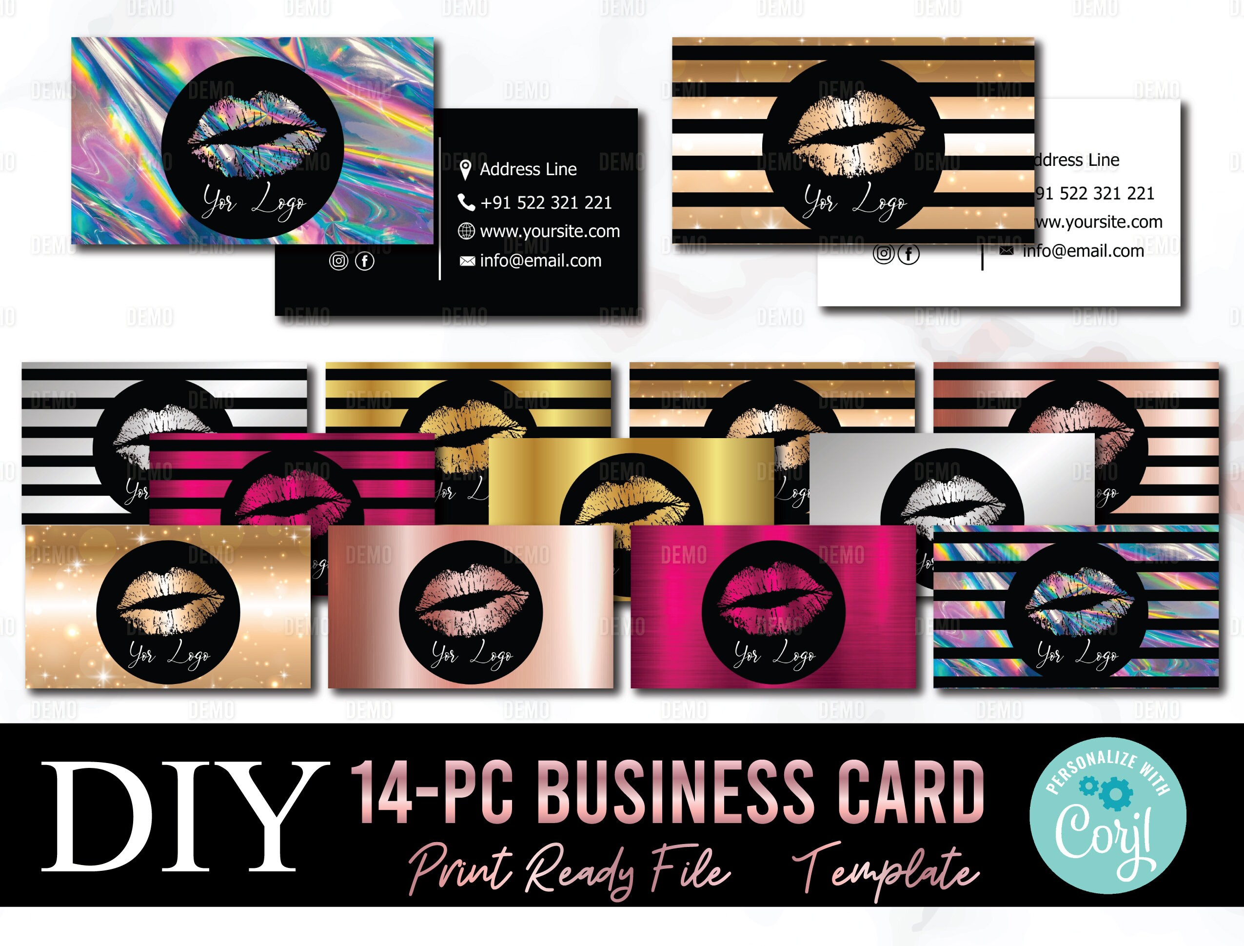 DIY Business Card Template Printable Business Cards Editable | Etsy