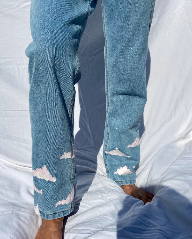 Hand Painted Cloud Jeans